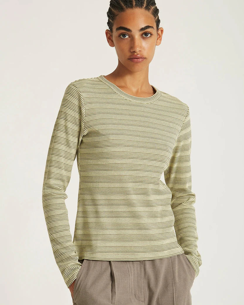 Striped Waffle LS Tee